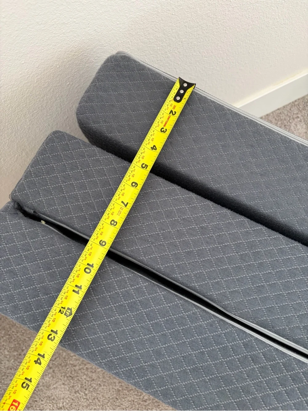 Twin Mattress- ideal for camping. Tri-Fold Mattress Pad - Gray 4 inch